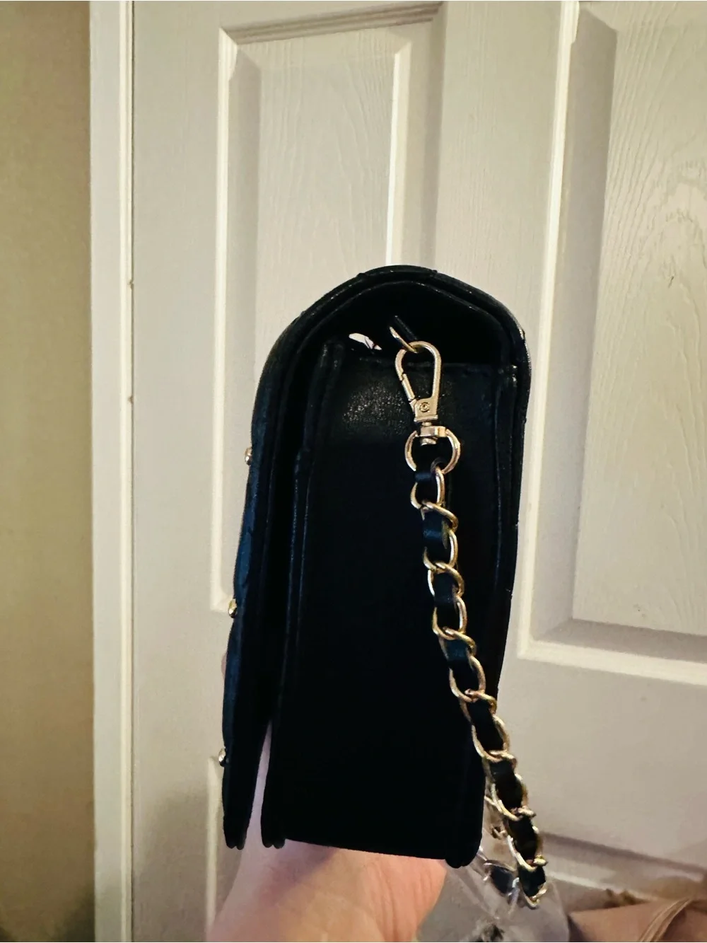 Badgley Mischka Taurus Crossbody black with gold trim
